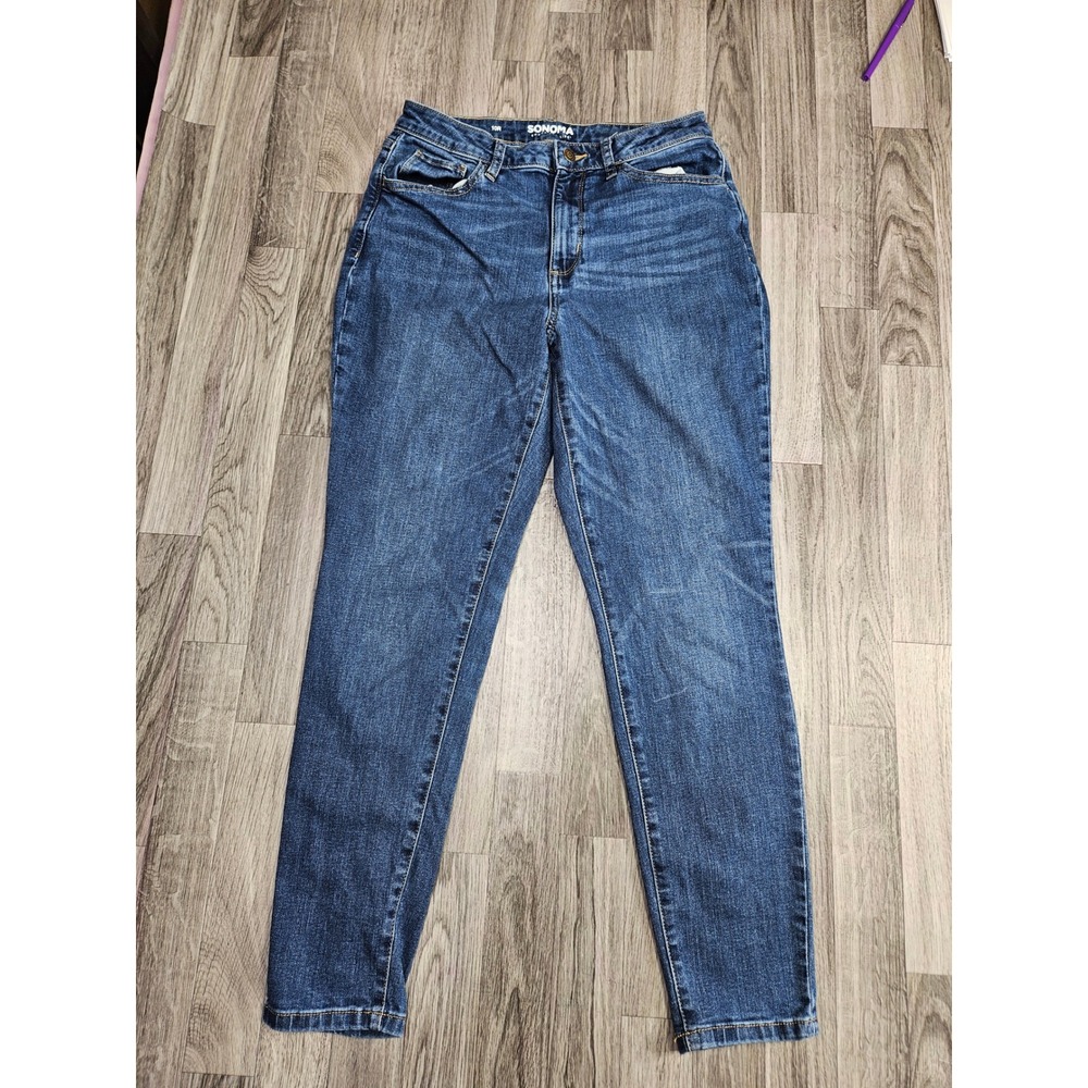 Sonoma Curvy Skinny Jeans Womens 10R Blue Medium Wash Stretch Denim
